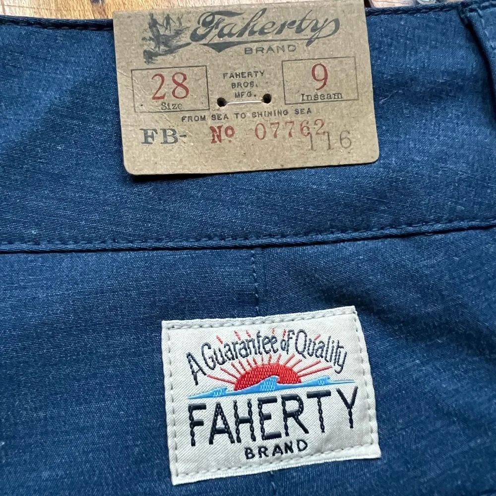 Faherty Brand NWT Men's 'All Day Shorts' Size 28 Performance Stretch New Blue